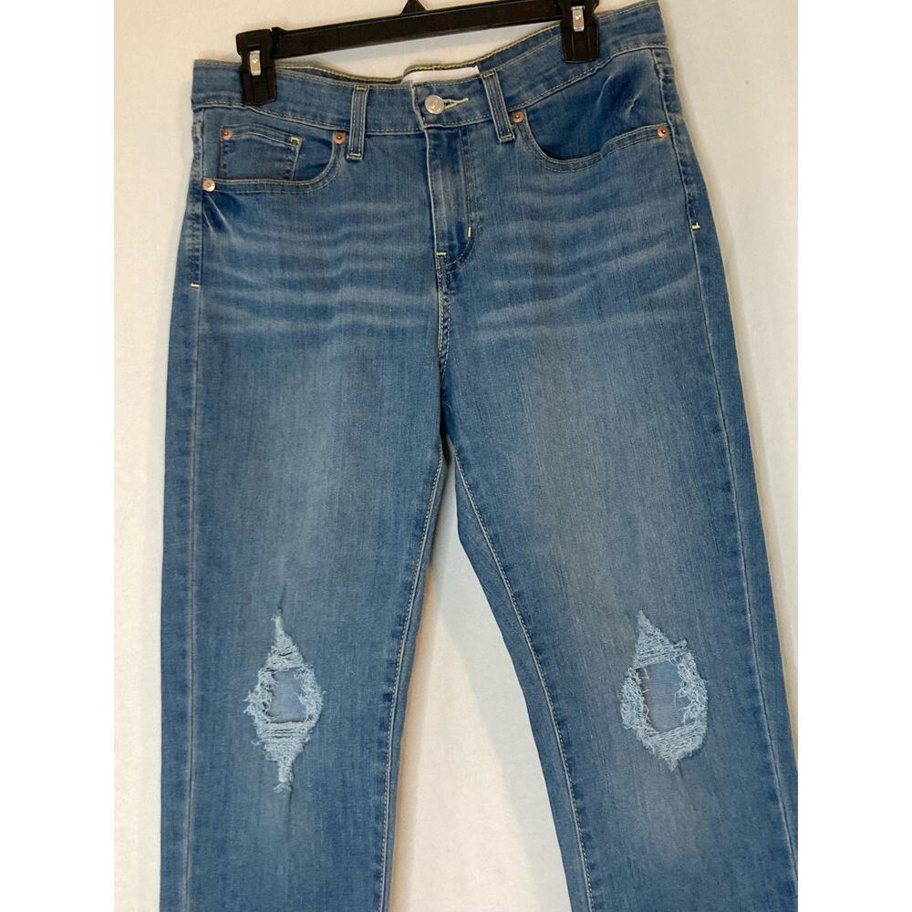 Levi’s Womens Boyfriend‎ Mid Rise Jeans Distressed Blue Size 10
